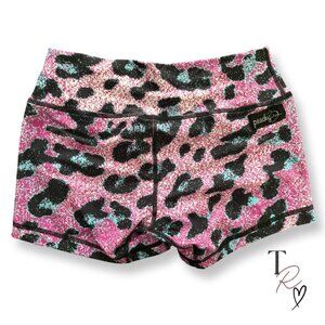 Peachy Athletic NWT Peach Perfect Animal Print Workout Booty Shorts Size Medium